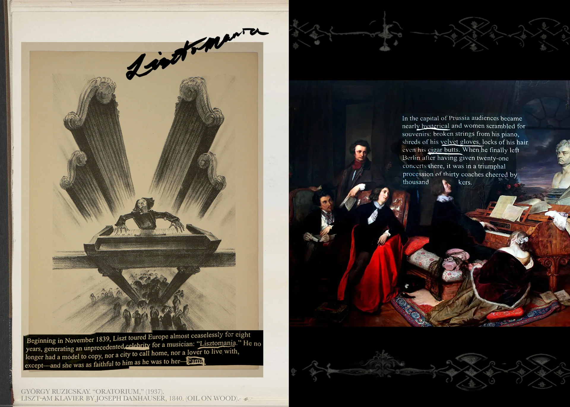 Muse project concept and visual research board
