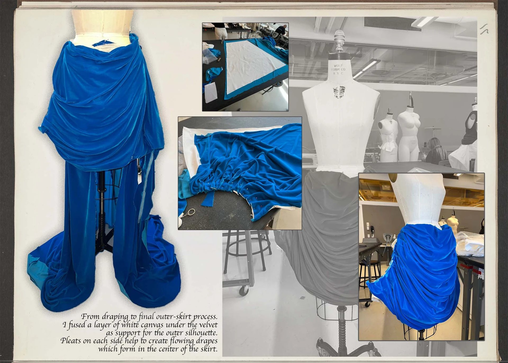Muse project blue draping process board